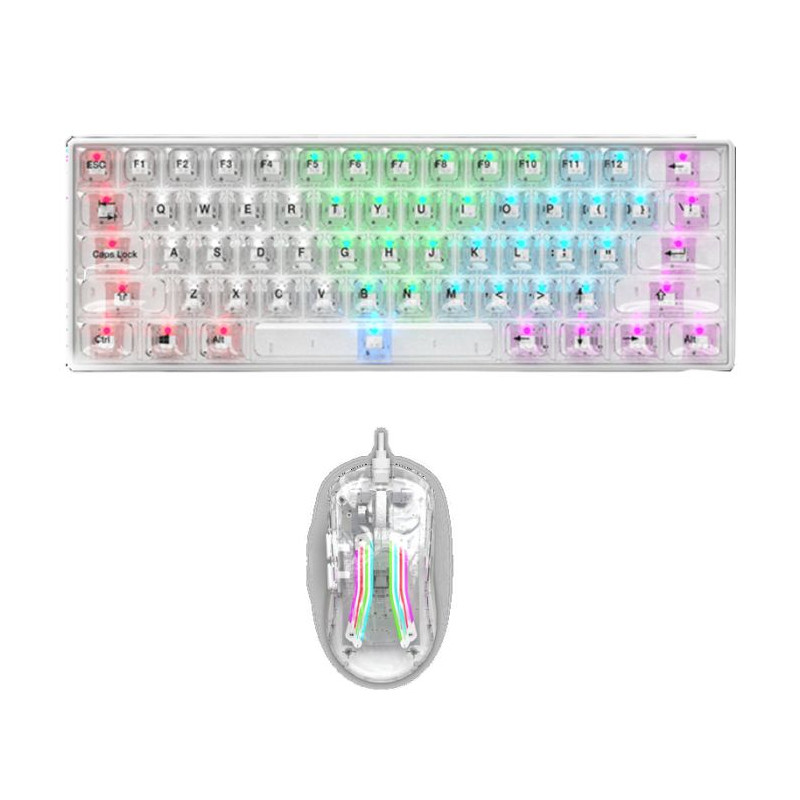 ENSEMBLE CLAVIER ET SOURIS GAMER FILAIRE STAR WAVE GCM1085 RGB / TRANSPARENT - photo 1