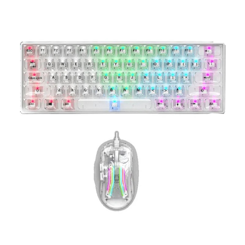 ENSEMBLE CLAVIER ET SOURIS GAMER FILAIRE STAR WAVE GCM1085 RGB / TRANSPARENT - photo 1