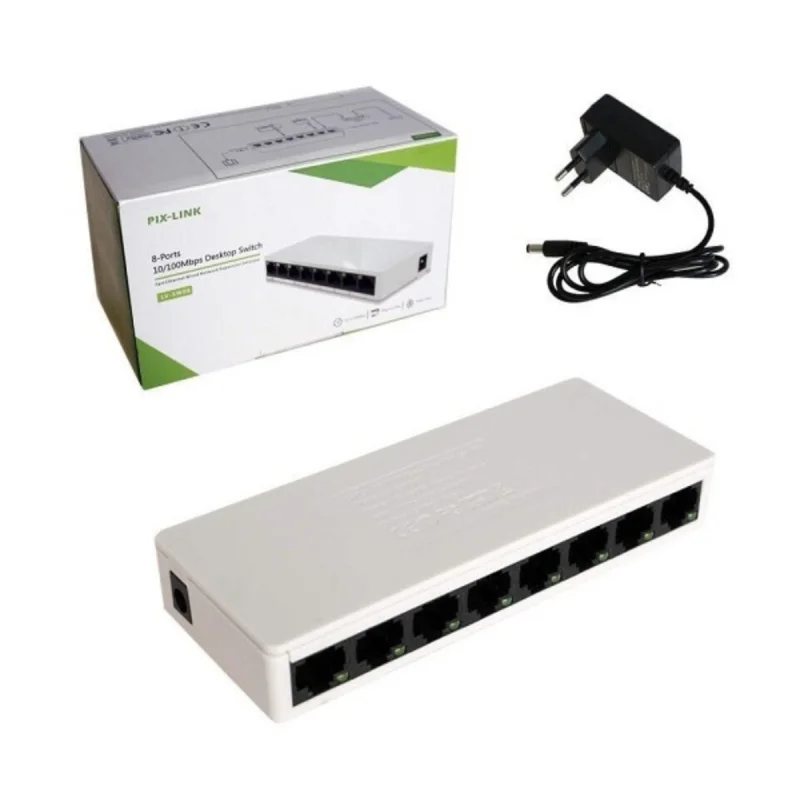 Switch de bureau PIX-LINK 8 Ports 10/100 Mbps / Blanc - photo 1