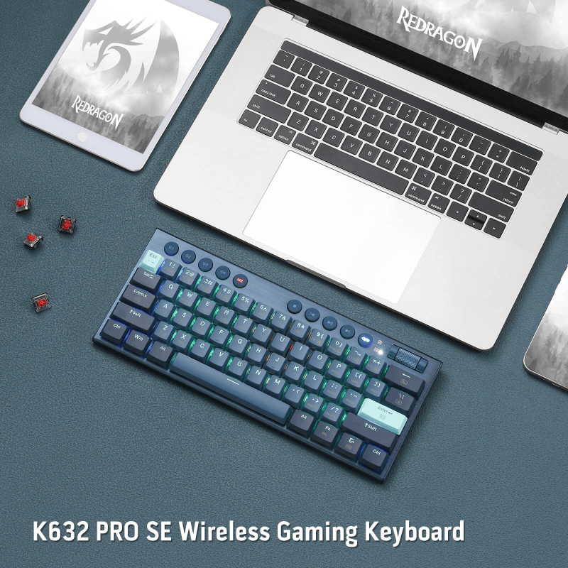 Clavier Gamer Mécanique Redragon NOCTIS K632 PRO RGB / Red Switch / BLEU - Redragon - photo 3