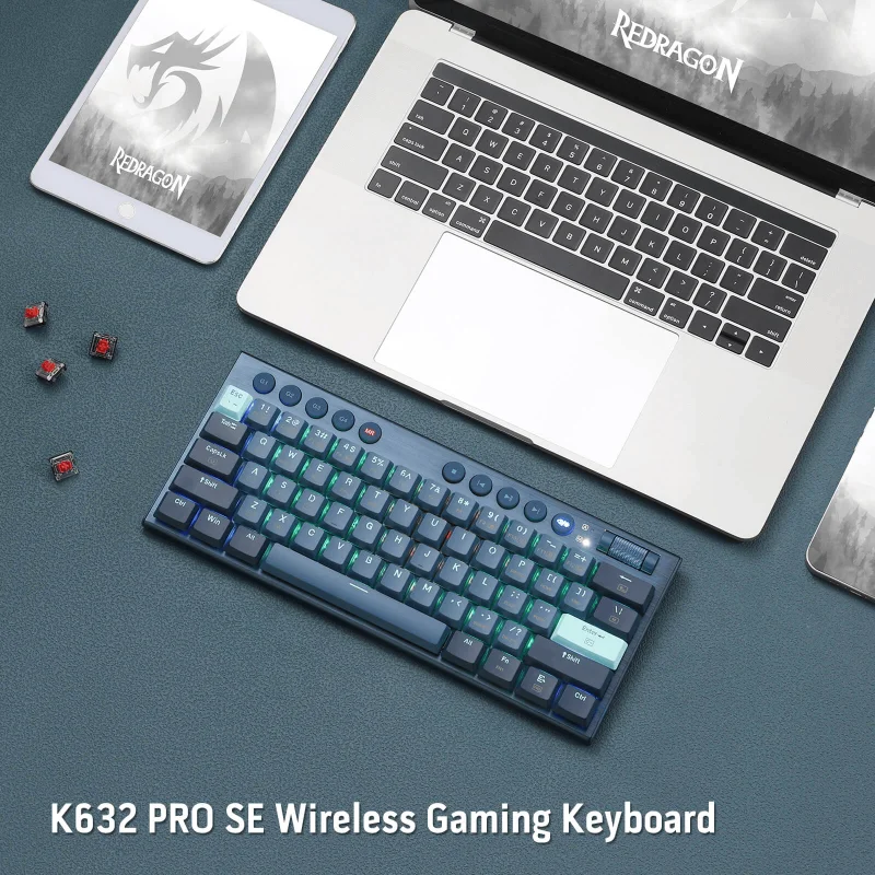 Clavier Gamer Mécanique Redragon NOCTIS K632 PRO RGB / Red Switch / BLEU - Redragon - photo 3