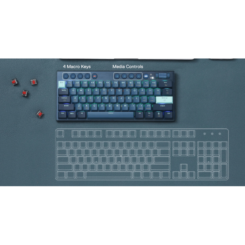 Clavier Gamer Mécanique Redragon NOCTIS K632 PRO RGB / Red Switch / BLEU - Redragon - photo 5