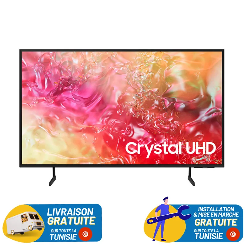 Téléviseur SAMSUNG 43" UHD 4K CRYSTAL DU7000 SMART TV / Récepteur intégré