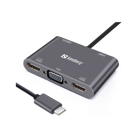 Station d'accueil SANDBERG Dock USB-C / Gris - photo 4