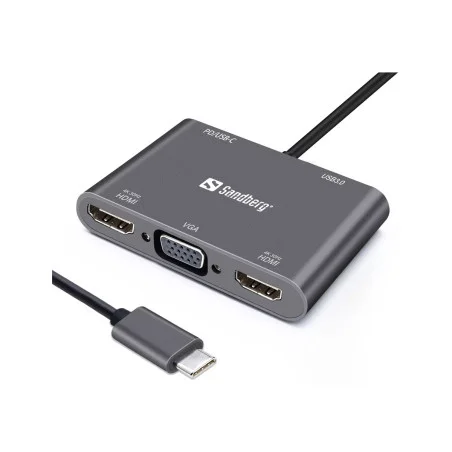 Station d'accueil SANDBERG Dock USB-C / Gris - photo 4