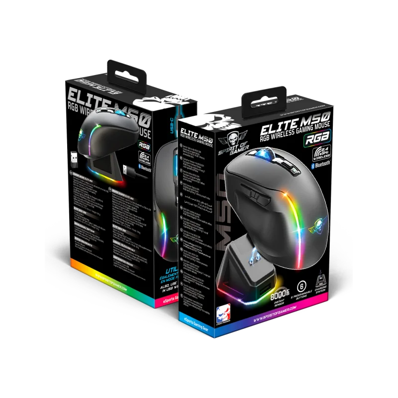 Souris Gaming Sans Fil Spirit of Gamer ELITE M50 RGB / Noir - Spirit of Gamer - photo 4