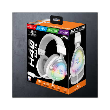 Casque Micro Gaming Spirit of Gamer ELITE H40 ARTIC / RGB / Blanc - Spirit of Gamer - photo 5
