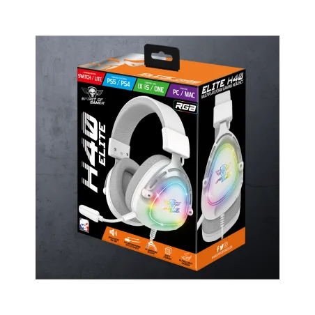 Casque Micro Gaming Spirit of Gamer ELITE H40 ARTIC / RGB / Blanc - Spirit of Gamer - photo 5