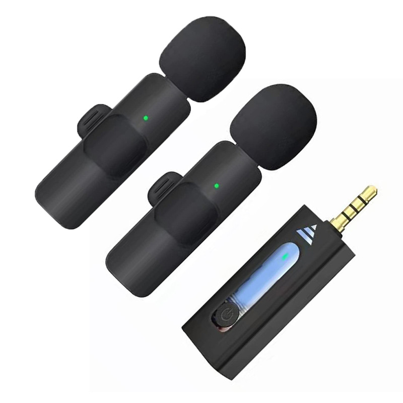 Mini Microphone Sans fil K35 Double Micro / Jack 3.5 mm / Noir - photo 1