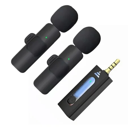 Mini Microphone Sans fil K35 Double Micro / Jack 3.5 mm / Noir - photo 3