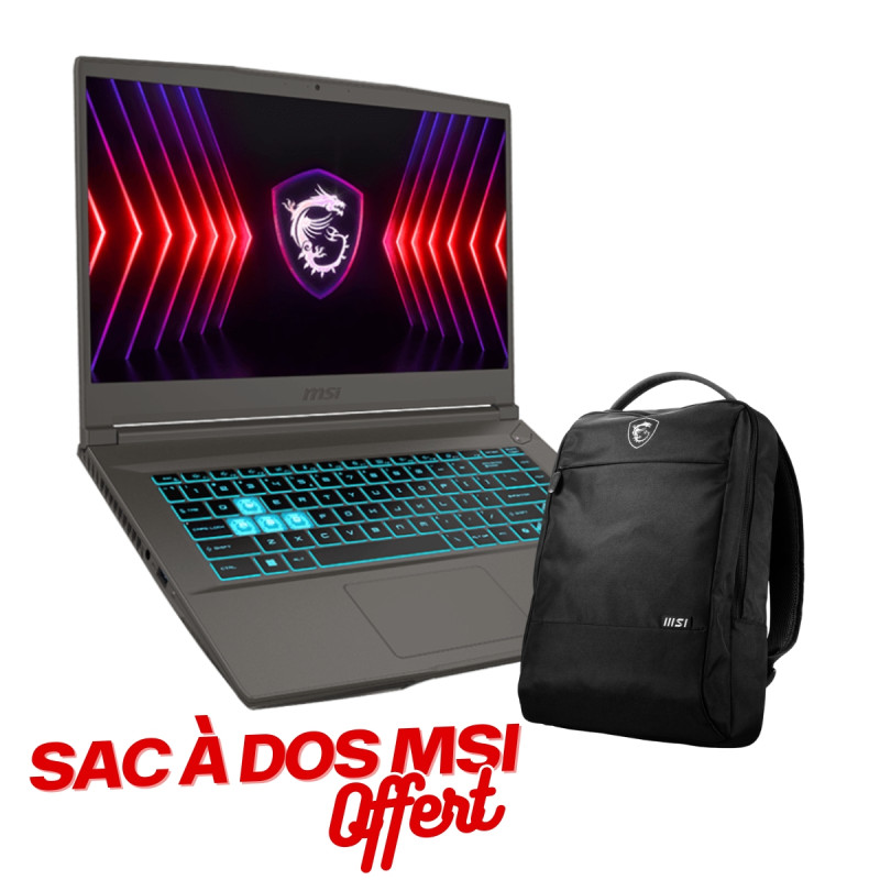 Pc Portable Gamer MSI Thin 15 B13U / i5-13420H / RTX 2050 4G / 32 Go / 512 Go SSD / Windows 11 Pro /