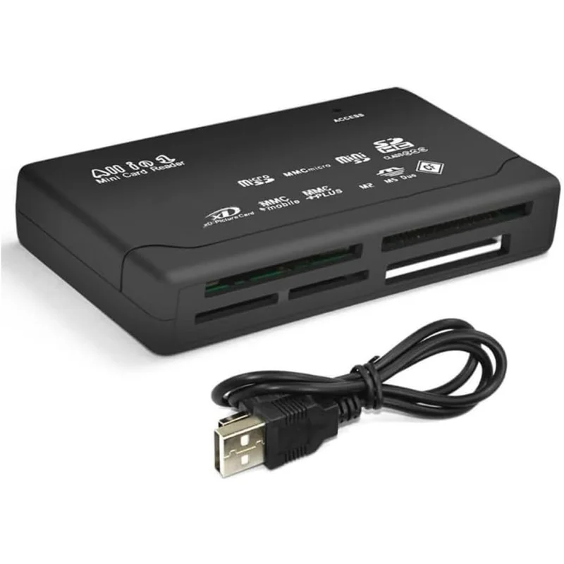 Lecteur USB 2.0 8en1 de cartes SD / microSD / transparent