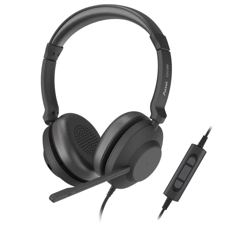 Micro-Casque Filaire AXTEL ONE DUO / USB / Noir - photo 1