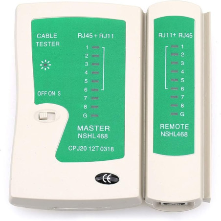 Kit Testeur câbles réseau RJ11 RJ12 RJ45 Cat5 / CAT6 LAN avec pince à Sertir - photo 3