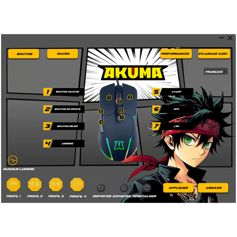 Souris Gaming Filaire Akuma Otaku M03 RGB / Noir - photo 4