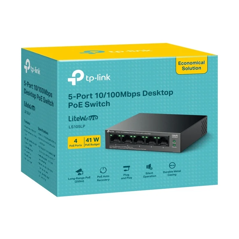 Switch de bureau TP-Link 5 ports 10/100 Mbps avec PoE 4 ports - TP-Link - photo 4