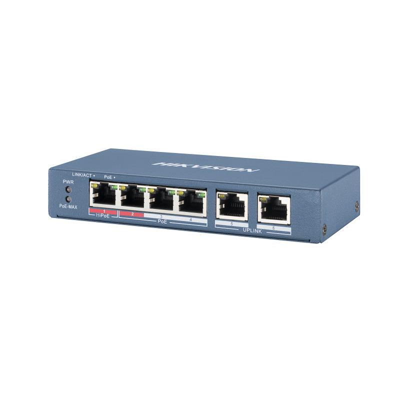 Switch HIKVISION DS-3E0106HP-E 6 ports Hi-PoE 10/100 Mbps - photo 1