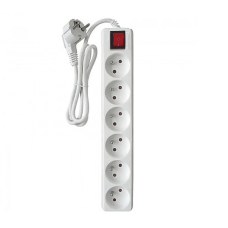 Multiprise SOMEF 6 Modules Avec Interrupteur 5 M - Blanc - photo 3