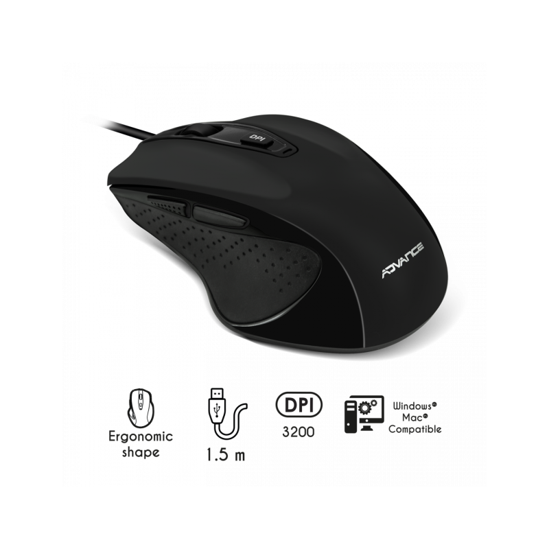 Souris Optique Filaire Advance 6D - Noir - photo 3
