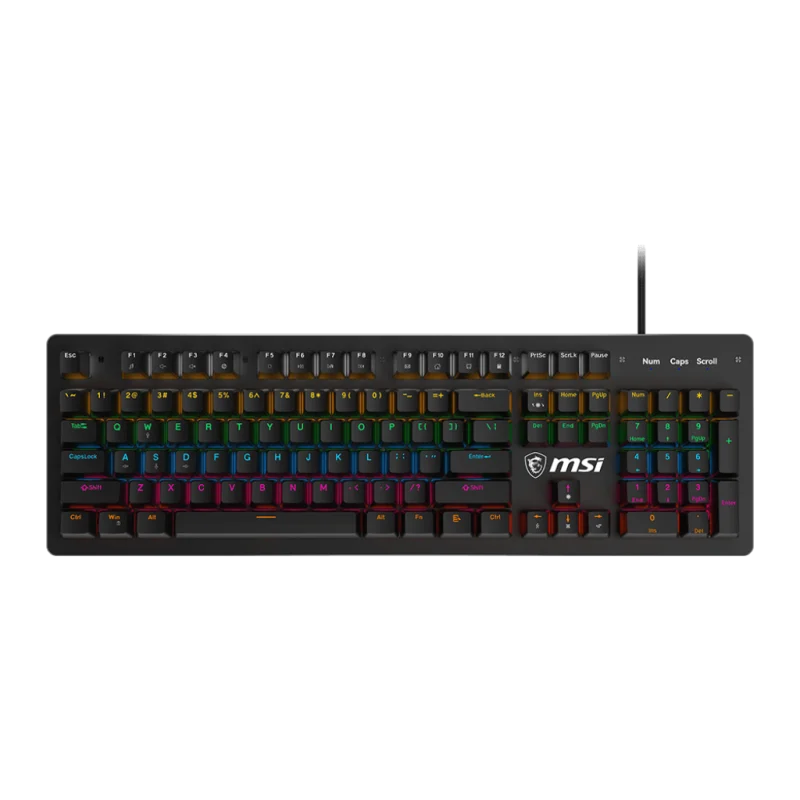 Clavier gaming mécanique MSI Forge GK300 / AZERTY / 9 Modes RGB / Blue Switch / Noir