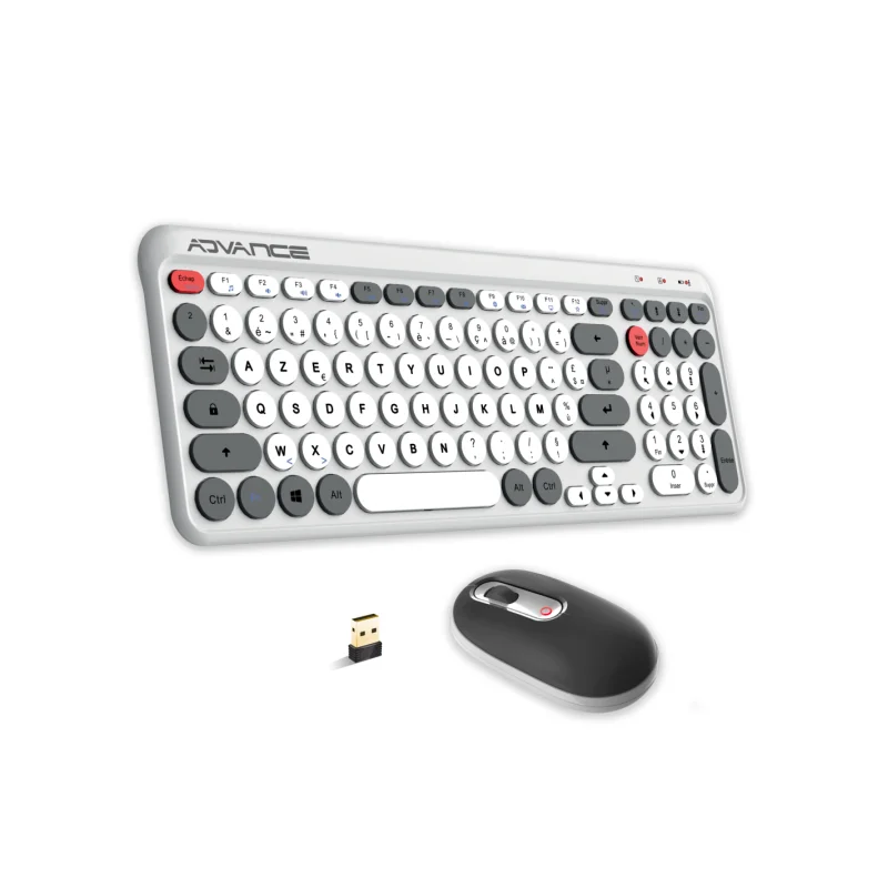 Ensemble Clavier et Souris Sans Fil Advance ERGOSTYLE / Blanc