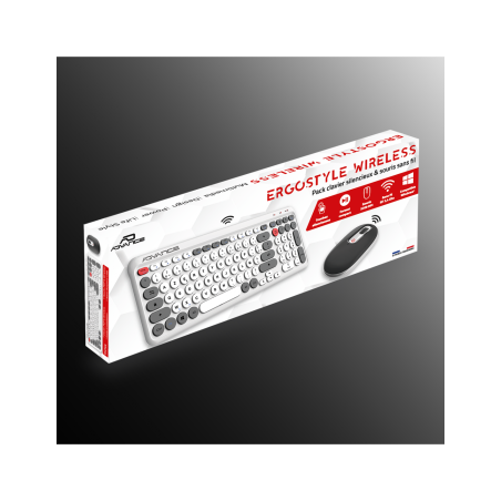 Ensemble Clavier et Souris Sans Fil Advance ERGOSTYLE / Blanc - photo 5