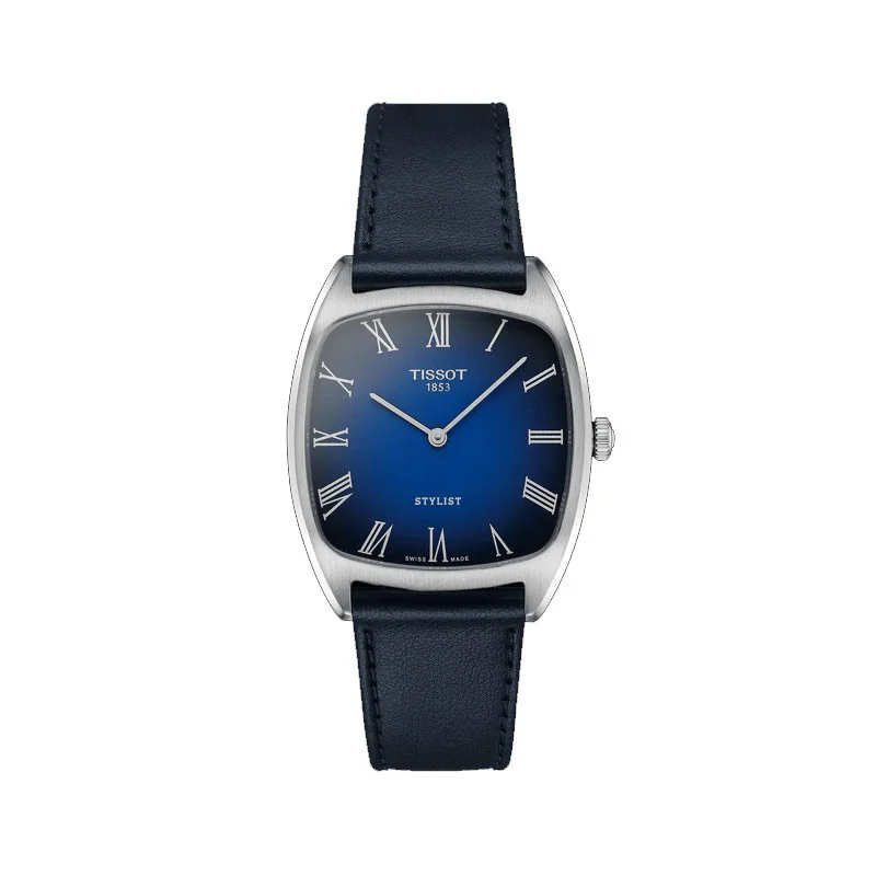 Montre Tissot STYLIST/LS/ACIER/CUIR BLEU/CAD BLEU T1599091604300
