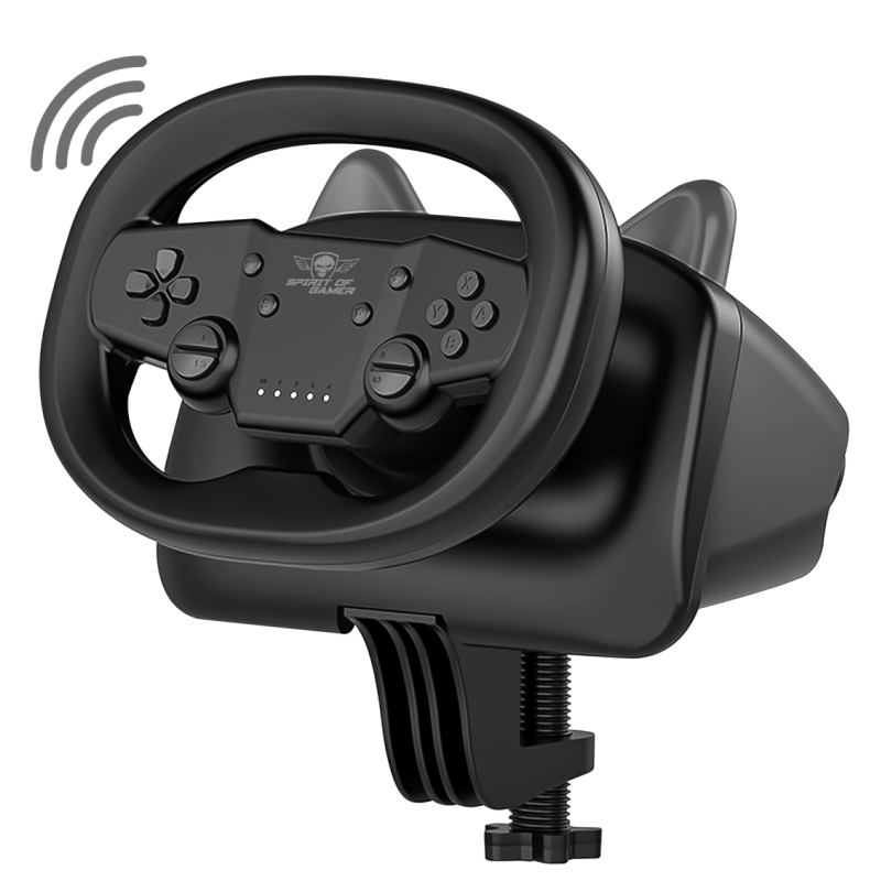 Volant De Course SPIRIT OF GAMER PRO AIR PS4/PS3/PC - Noir - Spirit of Gamer - photo 1