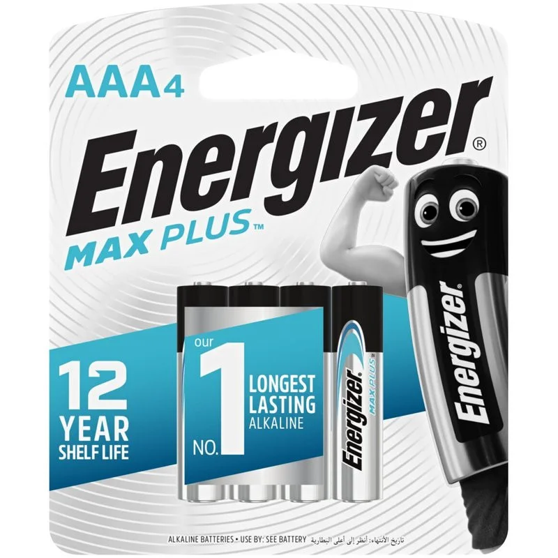 4x PILES ENERGIZER MAX PLUS AAA RP4-NA