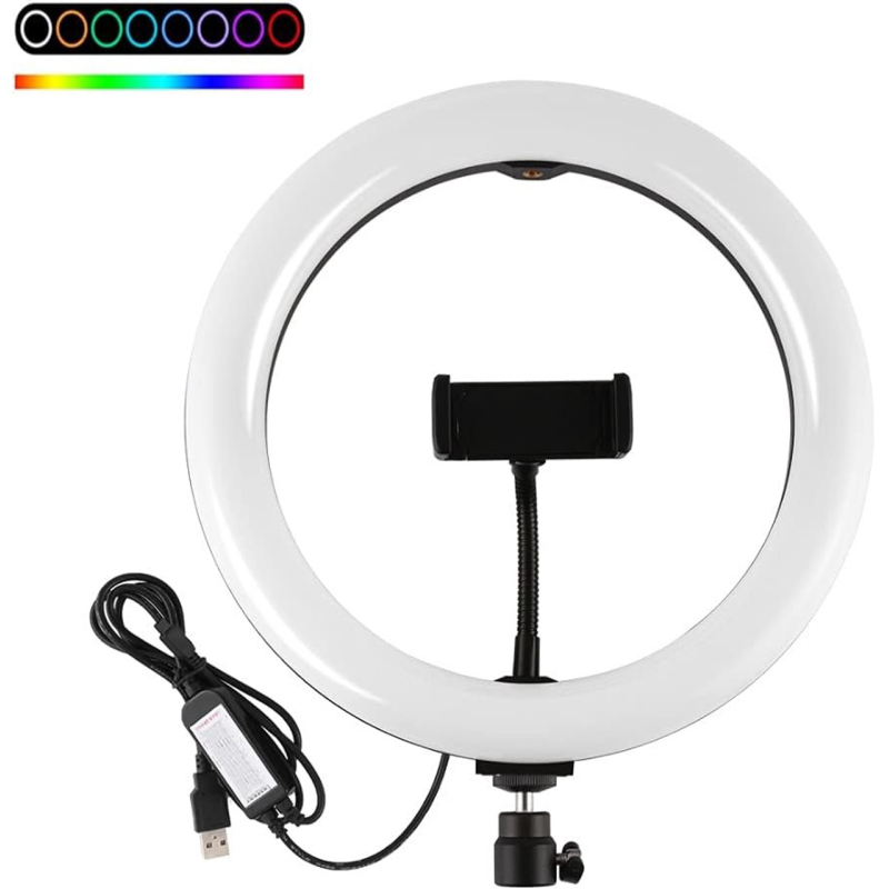 Selfie Ring Light 36CM -RGB + tripode 2M + COMMANDE BT - photo 2
