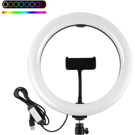 Selfie Ring Light 36CM -RGB + tripode 2M + COMMANDE BT - photo 8