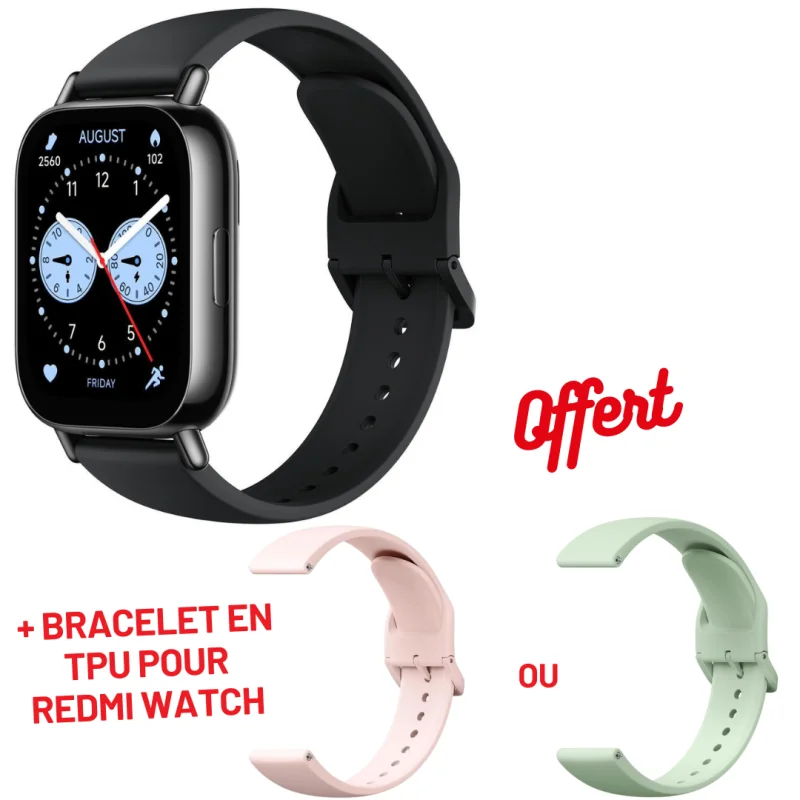 Smartwatch Redmi Watch 5 Lite / Noir + Bracelet en TPU pour Redmi Watch - photo 1