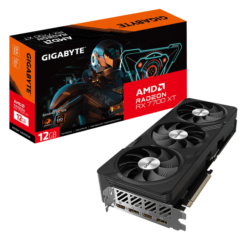Carte graphique Gigabyte AMD Radeon RX 7700 XT GAMING OC / 12 Go GDDR6 - Gigabyte - photo 1