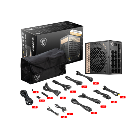 Boîte d'alimentation MSI MEG Ai1300P PCIE5 / 1300 Watts / 80 PLUS Platinum / ATX / Noir - MSI - photo 14