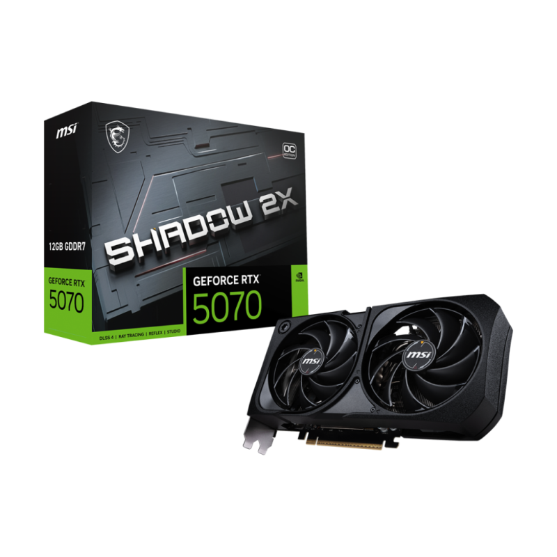 Carte graphique MSI NVIDIA GeForce RTX 5070 SHADOW 2X OC / 12 Go GDDR7 - NVIDIA - photo 1