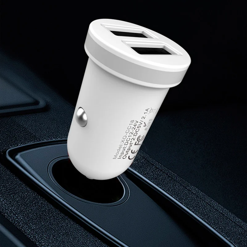 chargeur voiture XO TZ08 2x USB 2,1A blanc + câble microUSB - photo 4