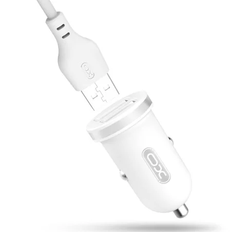 chargeur voiture XO TZ08 2x USB 2,1A blanc + câble microUSB - photo 6
