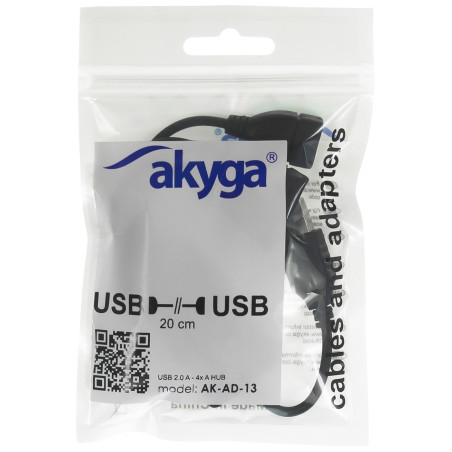 Akyga Hub USB AK-AD-13 2.0 4 ports noir 15cm - photo 5