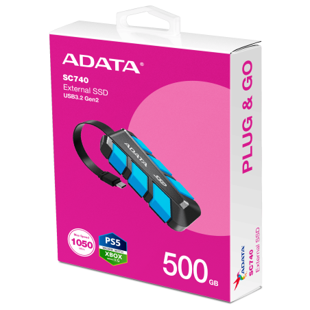 Disque Dur Externe ADATA SC740 500 Go SSD USB 3.2 - Noir & bleu - ADATA - photo 14