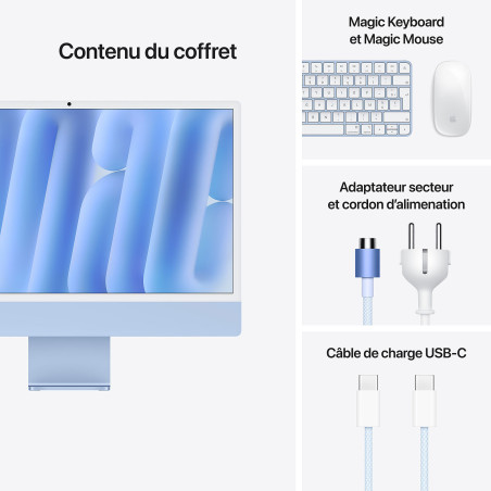 Pc de Bureau All in One Apple iMac M4 (2024) 24" / Apple M4 / 16 Go / 256 Go / Bleu - Apple - photo 11