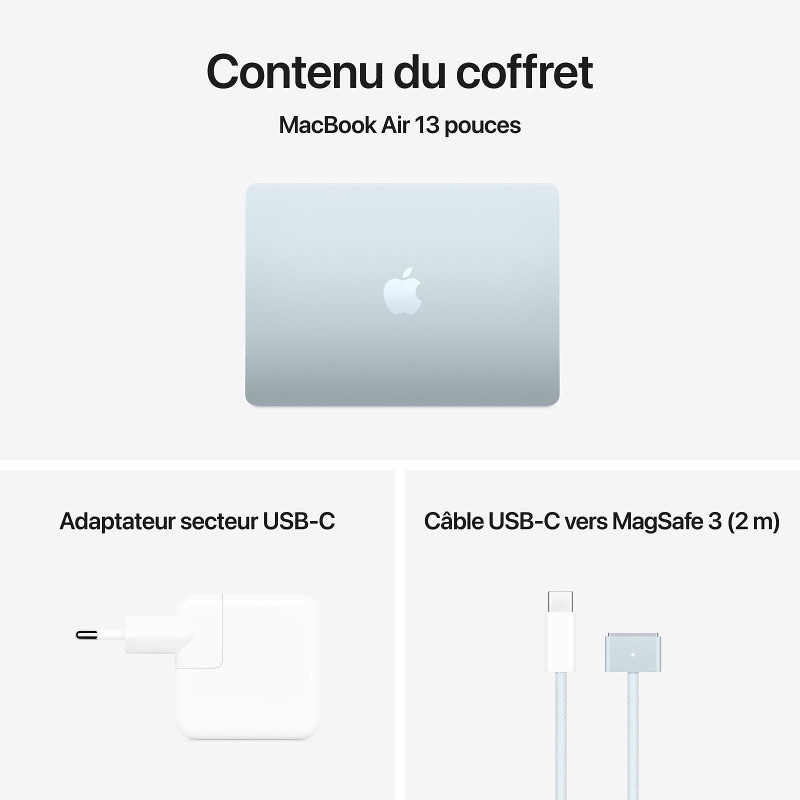 Apple MacBook Air M4 13" 2025 / 16 Go / 256 Go SSD / Bleu ciel - Apple - photo 3