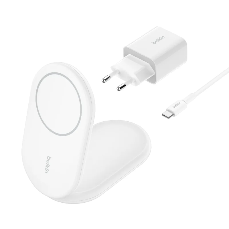 Support de recharge BELKIN BoostCharge Qi2 magnetique 15w, blanc - photo 4