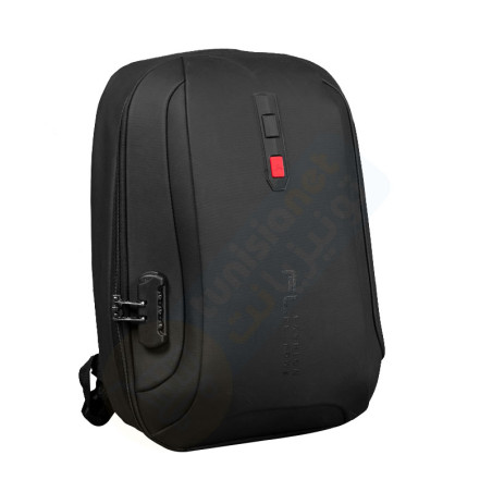 SAC A DOS POUR PC PORTABLE 15.6" AVEC CADENAS + ANTICHOC NOIR - photo 3