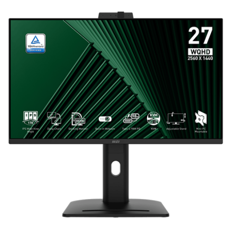 Écran MSI PRO MP275QPDG 27" WQHD IPS / 100 Hz / PIVOTANT / Avec haut-parleurs / Webcam intégrée / Noir - MSI - photo 5
