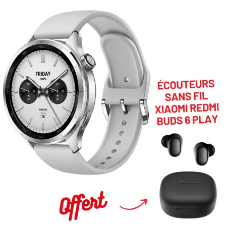 SMART WATCH XIAOMI WATCH S4 / SILVER + Écouteurs Sans Fil XIAOMI Redmi Buds 6 Play - Xiaomi - photo 6