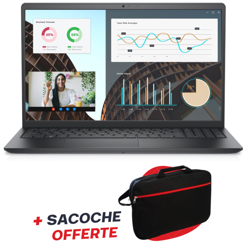 Pc Portable Dell Vostro 3530 / i3-1305U / 32 Go / Windows 11 Pro / 512 Go SSD / Noir Avec Sacoche Offerte - Dell - photo 1