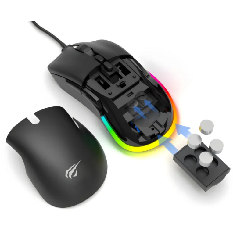 Souris Optique Filaire Gamer HAVIT MS954 Backlit / RGB / Noir - photo 2