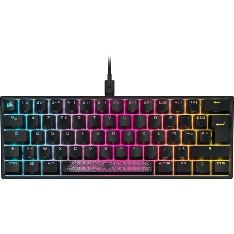 Clavier gaming mécanique AZERTY Corsair K65 RGB MINI 60% - CHERRY MX Red / Noir