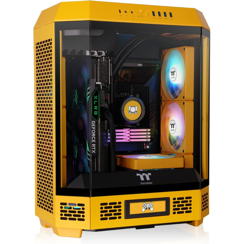 Boîtier Moyen Tour ATX Thermaltake The Tower 600 avec panneaux vitrés Jaune - photo 1
