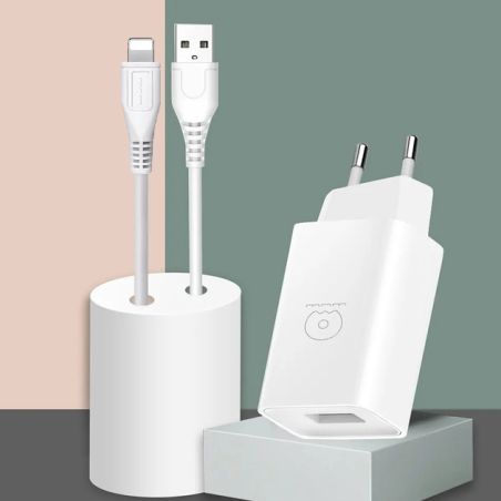Chargeur WUW T47 2.1A LIGHTNING - Blanc - photo 3